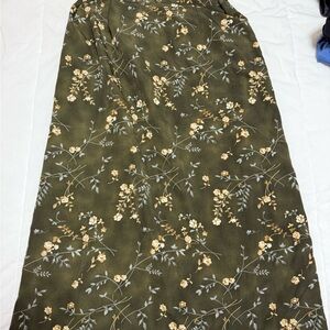 Floral Olive Green Skirt
